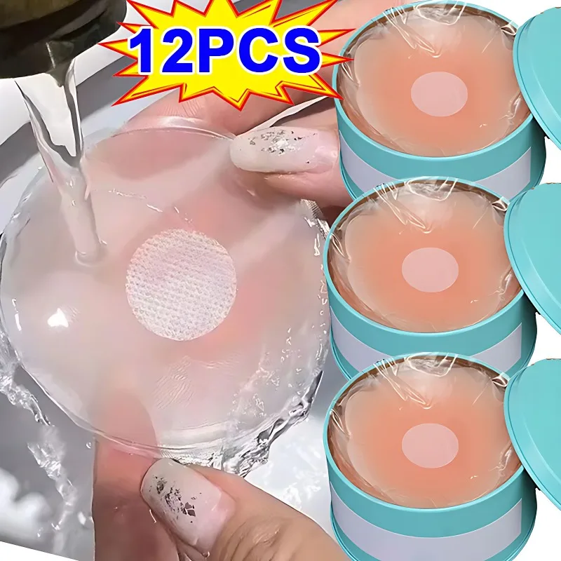 Reusable Women Breast Petals Lift Nipple Cover Invisible Petal Adhesive Strapless Backless Stick on Bra Silicone Breast Stickers