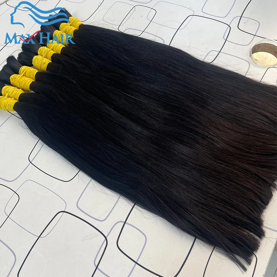 Echt haar Bulk Geen inslag Maagdelijk Remy-haar Vietnamees haar Steil haar Bulk Echt natuurlijk haar Geen inslag voor vlechten Groothandel