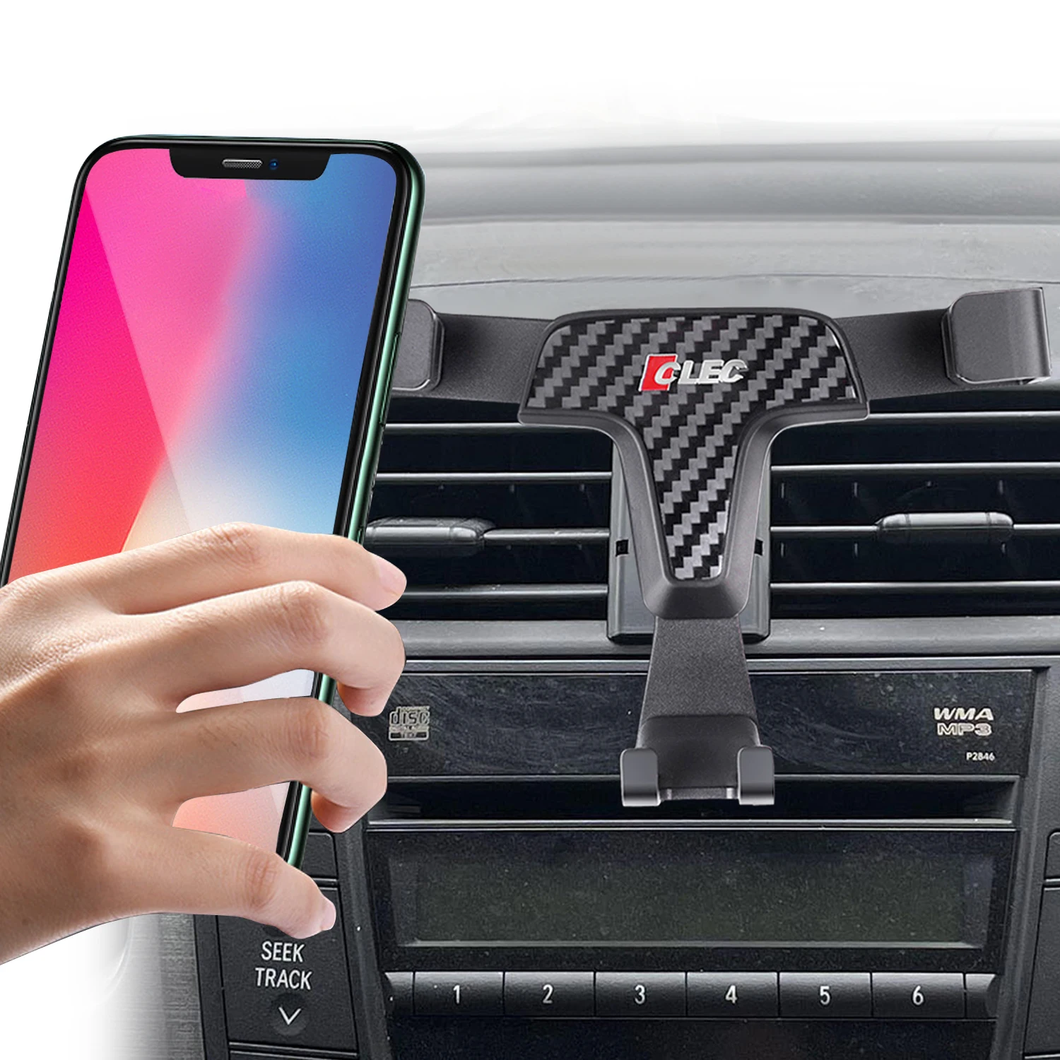 For Toyota RAV4 2006-2012 Car-Styling Air Vent Clip Mount Mobile Phone Holder Cellphone Stand Support image 4