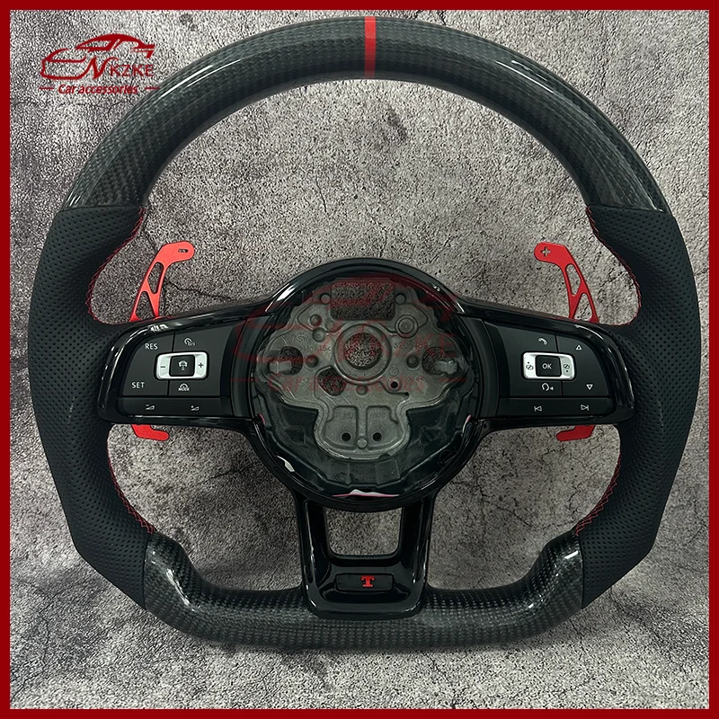 

Серия красного цвета, спортивный руль серии из углеродного волокна, для Volkswagen Golf MK7 7.5 R/Passat B8/TRAC/AR,