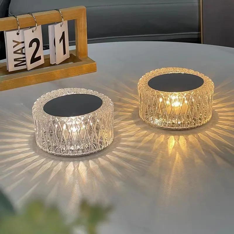 Creatively LED Crystal Table Lamp RGB USB Light Touch Projection For Home Bedroom Atmosphere Light Decoration LED Night Light