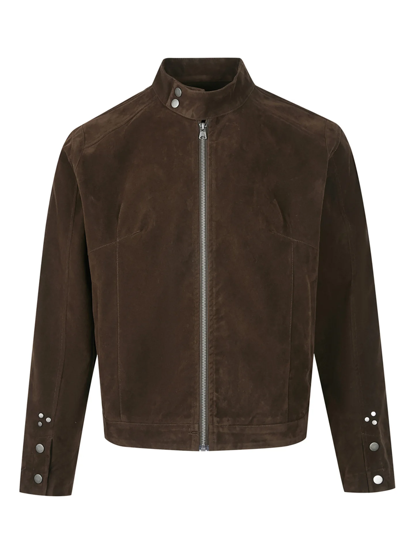 AJEM American Retro Men's Jaet بياقة واقفة من الجلد المخملي ملابس خارجية متعددة الاستخدامات لخريف وشتاء