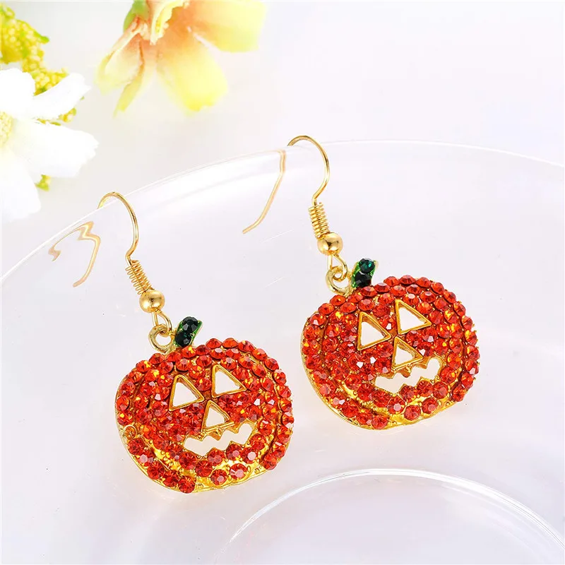 2PC Halloween Fun Personalized Earnail Accessories Pumpkin Ghost Skull Earnail Suitable for Party and Holiday Gifts