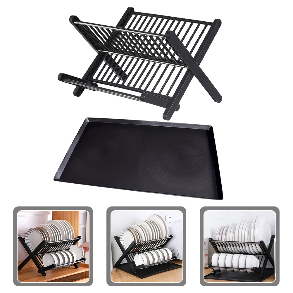 

1 set 1 Set Kitchen Folding Dish Drainer Dish Drying Rack Compact Space-Saving Bowl Plate Tableware Drain Stand Storage Rack For
