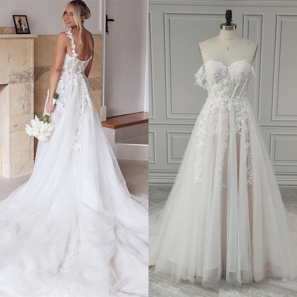 2284 #   100% personalizado fora do ombro brilhante frisado flores lantejoulas rendas a linha vestido de casamento personalizado vestido de noiva para mulher