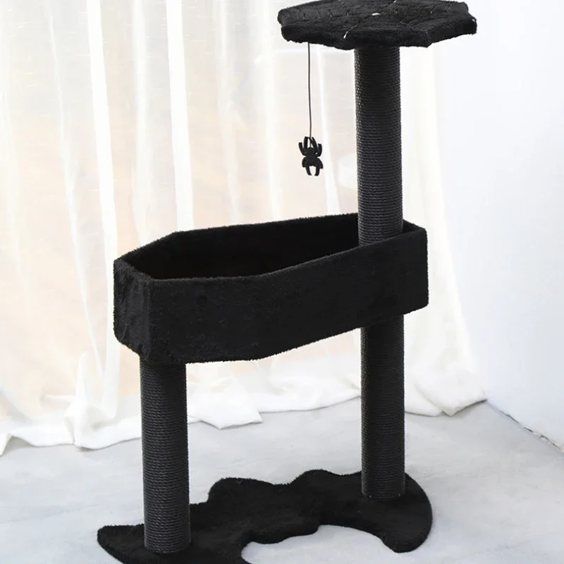 Gothic Cat Tree with Coffin Bed, Scratching Posts, Jumping Platform, Halloween Pet Supplies Cat Tree House Cat Scratching Post