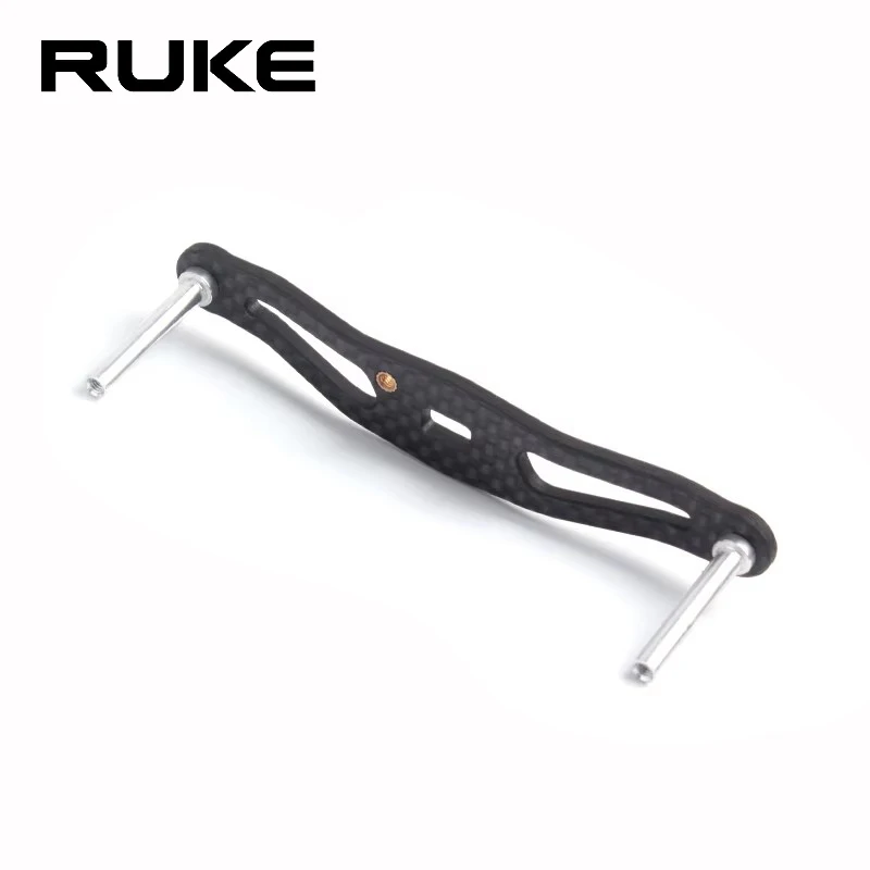 Ruke 1pc Fishing Reel Handle Carbon Fiber Rocker Whole Length 100-95mm Hole Size 8*5/7*4mm Thickness 3mm Reel Accessory DIY Reel