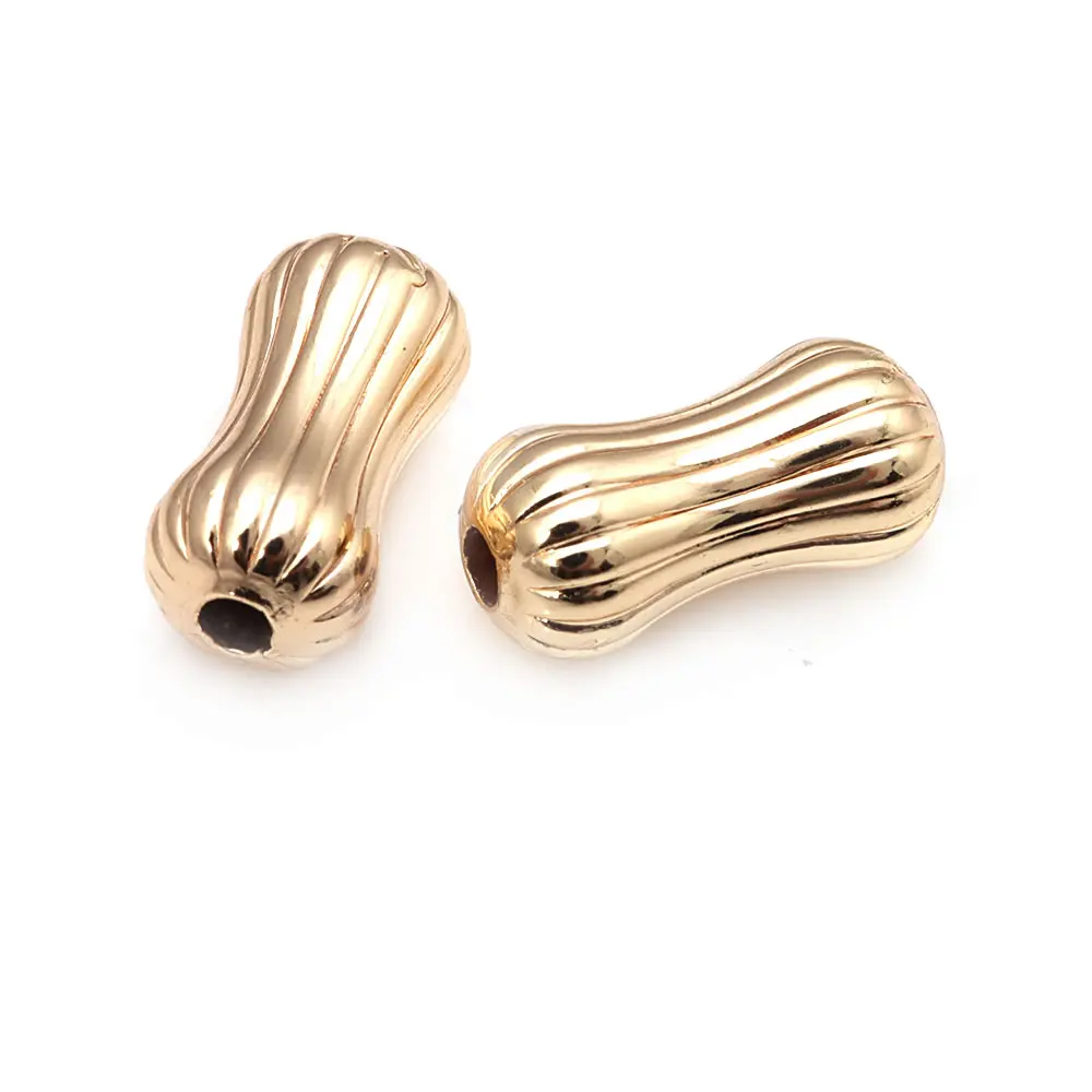 18K Gold Color Brass Waist Shape Bracelets Spacer Beads High Quality Jewelry Making Necklace Diy Accessories - view 6