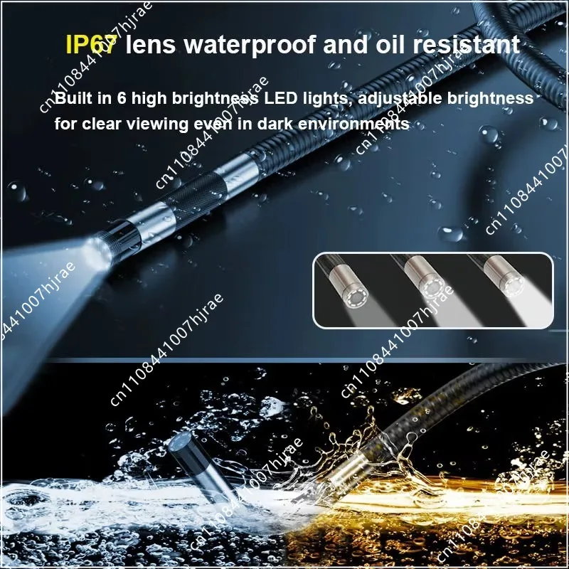 Automotive Inspection Endoscope 7 Inch Screen 6MM 360 Degree Rotating 1080P IP67 Waterproof Borescope Camera For Car Repair Work