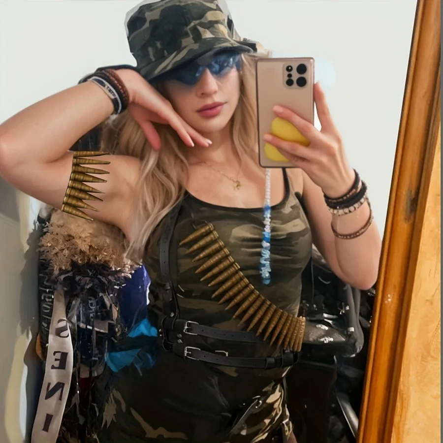 3 SZT. Gotycki Zestaw Pasków na Ramię i Łańcuszków na Ciało, Modne Nowatorskie Paski z PU, Zestaw do Przebrania w Stylu Parkour na Imprezy i na Zewnątrz