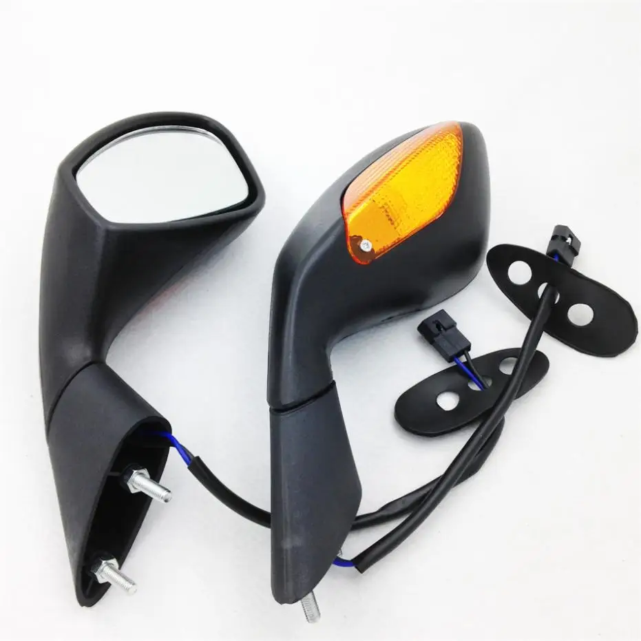 

Yellow LED Turn Signals Light Rearview Mirrors For 2004-2008 Aprilia RSV1000 2005 2006 2007 Motorcycle Black