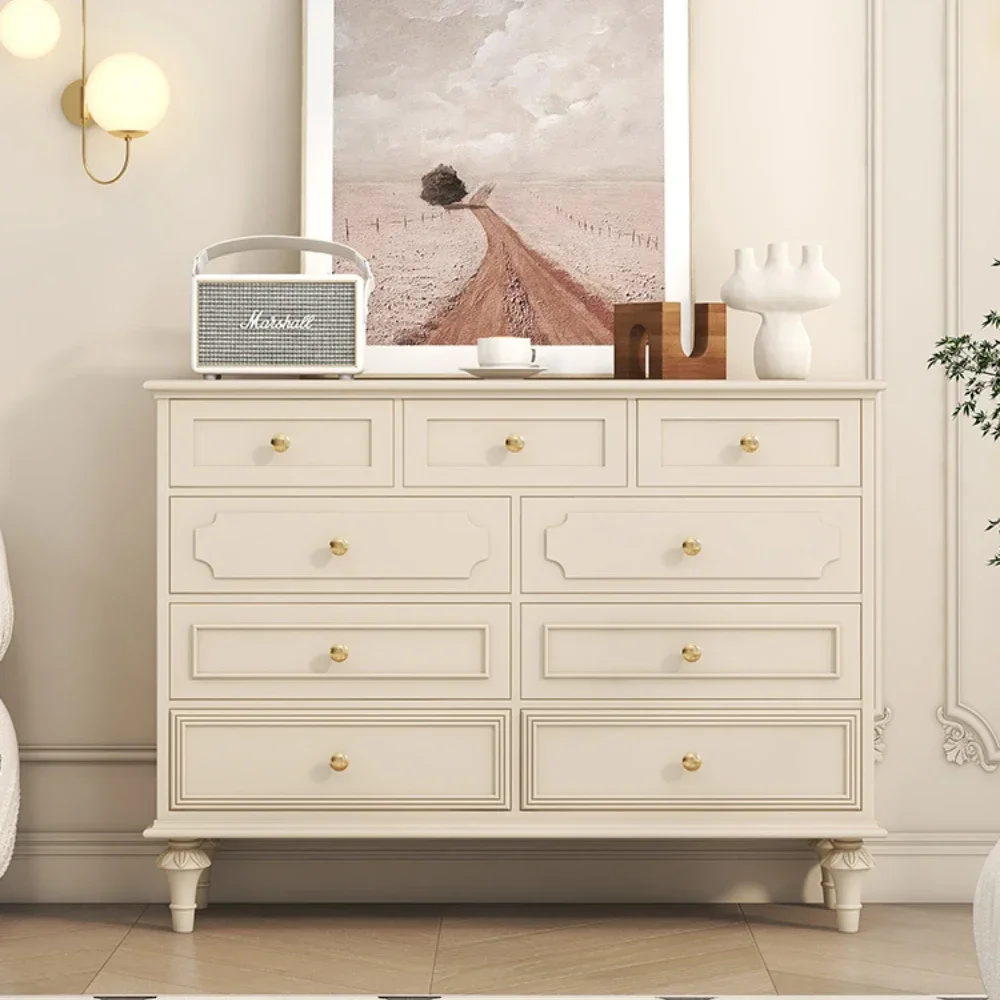 Bed Front Cabinet Living Room Storage Chest of Drawer 9 Chest of Drawers Minimalist Solid Wood Furniture