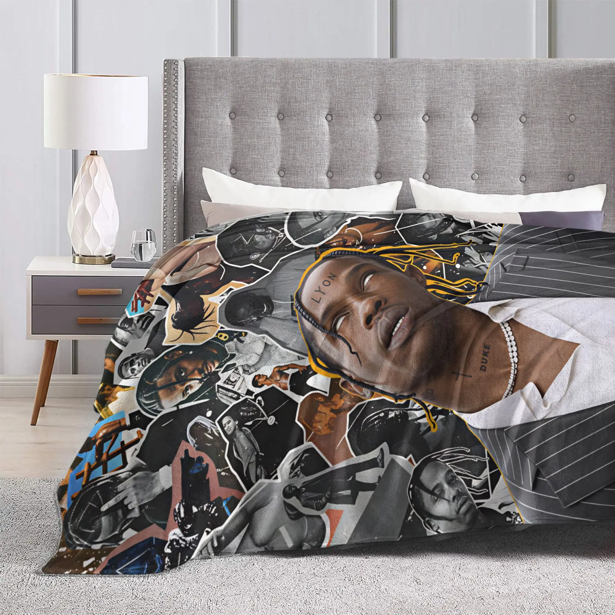 Super Warm Blanket Travel Travis Utopia Scotts Rapper Throw Blanket  Flannel Bedspread For Couch Chair Sofa Bed Sofa Bed Cover