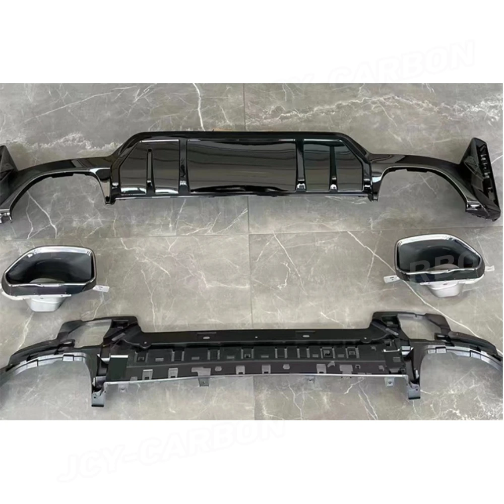 

JCYECF For BMW 3 Series G20 G21 G28 LCI M Sports 2023+ Rear Bumper Lip Diffuser With Exhaust Pipe ABS Car Exterior Accessories