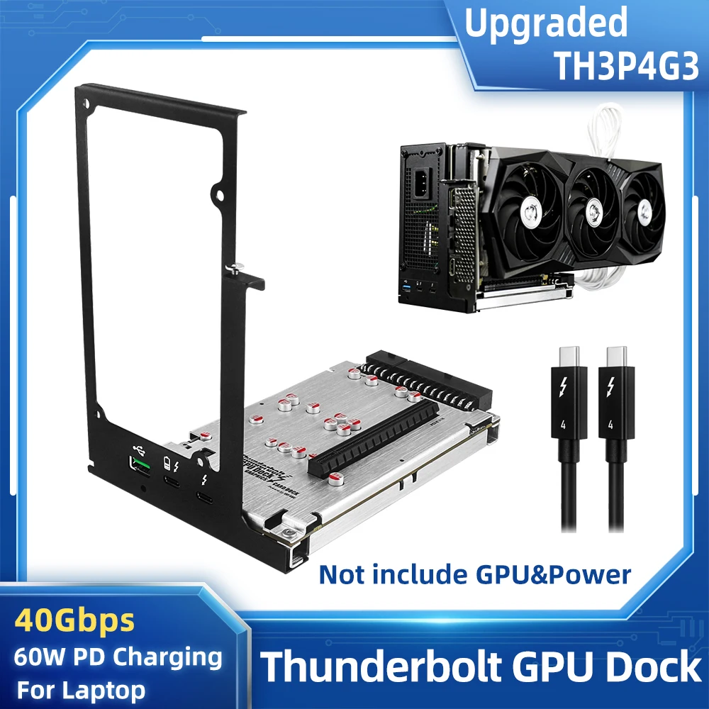 Thunderbolt-compatível Gpu Dock Laptop Placa de Vídeo Gráfica Externa Fit Usb4 para Macbook Notebook com pd 60w 40gbps Th3p4g3