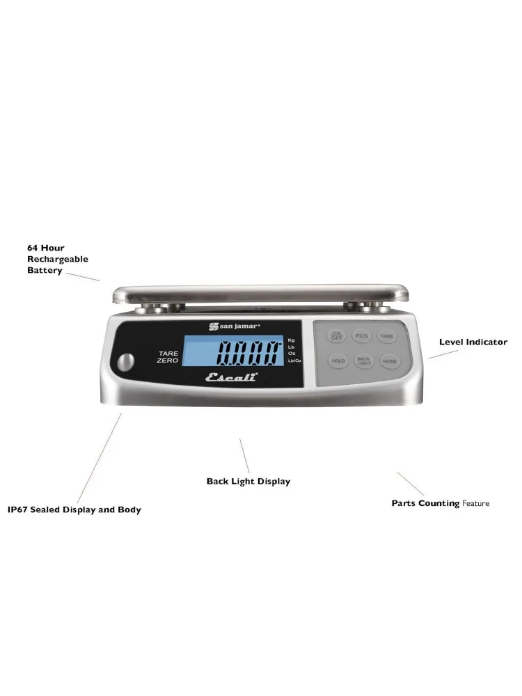 Digital Food Scale, Battery Operated with 66 Pound Capacity for Cooking, Baking, Meal Prep, Diet Tracking, Stainless Steel