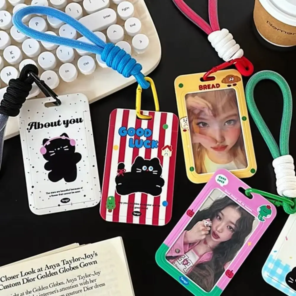Новый пластиковый держатель для карт со шнурком, держатели для удостоверений личности с героями мультфильмов, чехол для карт Kawaii для студентов