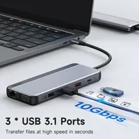 MOKiN Docking Station 12 in 1 Hub USB C Type C Adapter to 4K HDMI, DP, VGA, USB3.0, PD3.0 100W, Audio, SD/TF for MacBook Pro Air