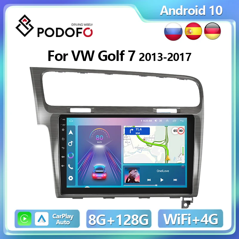 

Podofo 4G CarPlay Android Car Radio For Volkswagen Golf 7 2013-2017 Multimedia Player 2din GPS Stereo Head Unit Ai Voice IPS FM