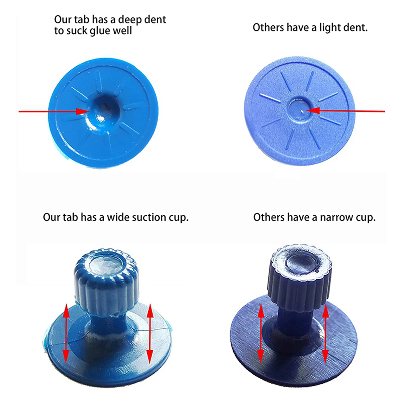 AS60-180 Pcs Puller Tabs Paintless Dent Repair Tabs Glue Pulling Tabs Kit For Small Dent