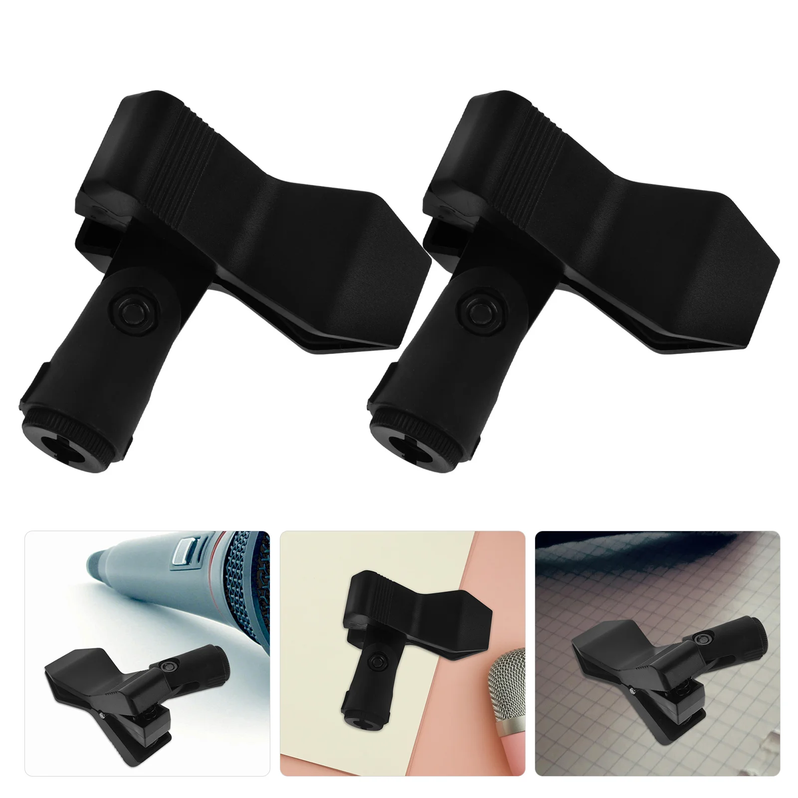 

4Pcs Plastic Microphone Clips Mic Holders for Stands Easy Installation Good Texture Portable Home Ktv Stage Performances
