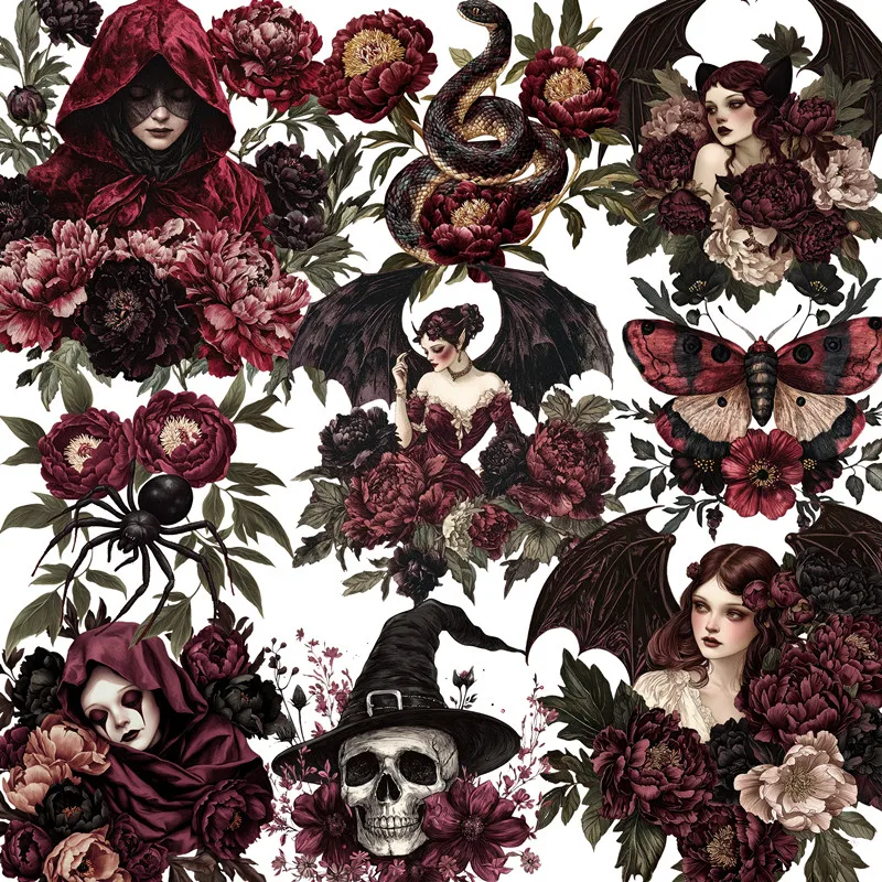 

20Pcs/Pack Vintage Evil Girl Sticker DIY Craft Scrapbooking Album Junk Journal Decorative Stickers