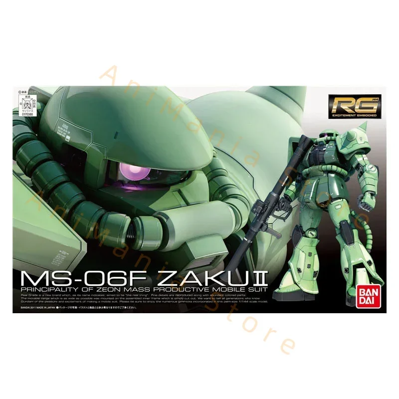Bandai Gundam Model Kit Anime Figuur RG 1/144 MS-06F Zaku 2 Echt Gunpla Robot Model Actie Speelgoed Figuur Speelgoed voor Kinderen