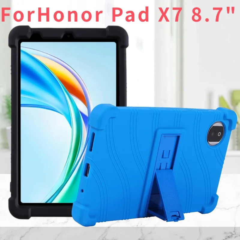 Case for Honor Pad X7 Tablet 8.7 inch, Kids Friendly Soft Silicone Adjustable Stand Cover