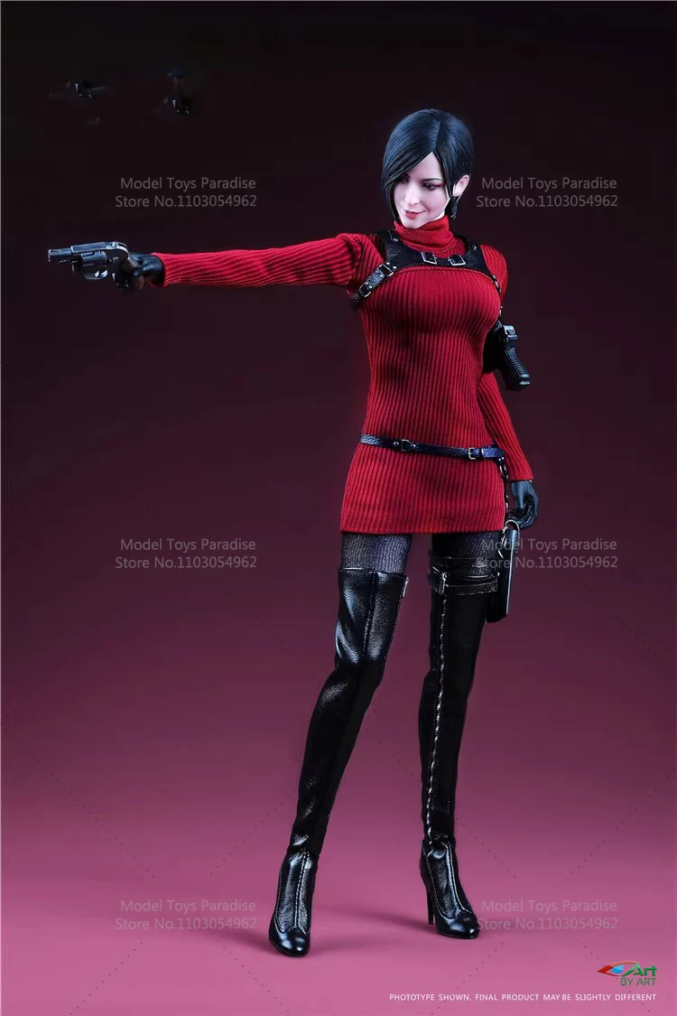 BY-ART BY-021 Zestaw ubrań dla figurki żołnierki w skali 1/6, Ada Wong, z ruchomymi oczami i rzeźbioną głową, pasuje do figurek akcji 12-calowych.