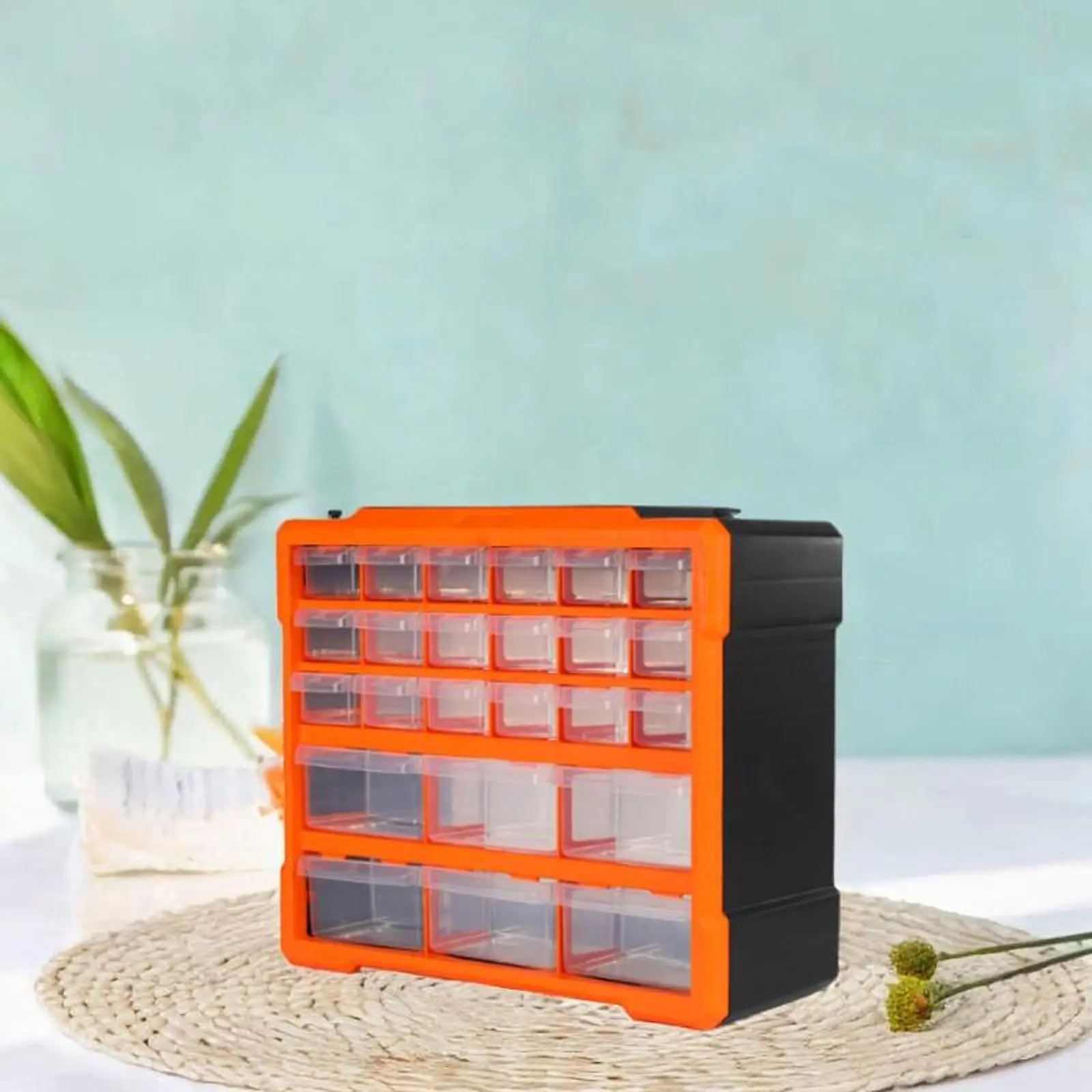 

Hardware Organizer Desktop Storage Box with Dividers Waterproof Portable Mini