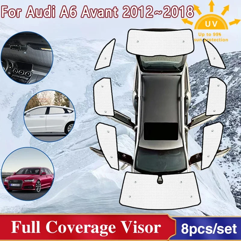 

Для Audi A6 Avant C7 аксессуары 4G 2012 ~ 2018 2017 полные солнцезащитные козырьки на лобовое стекло, боковые окна, козырек, автомобильные аксессуары