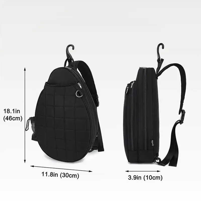 Tennis Bags For Women Padded Strap Tennis Bag Top Handle Carrier With Hook Chest Grids Printed Tennis Sling Bag Water Resistant