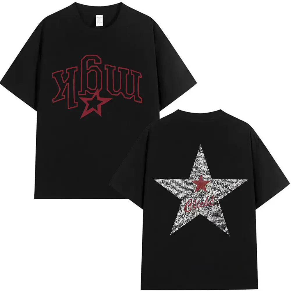 مغني الراب Mgk Lost Americana ألبوم 2025 Merch تي شيرت الرجال النساء موضة القطن تي شيرتات قصيرة الاكمام ريترو Harajuku الملابس التي شيرت