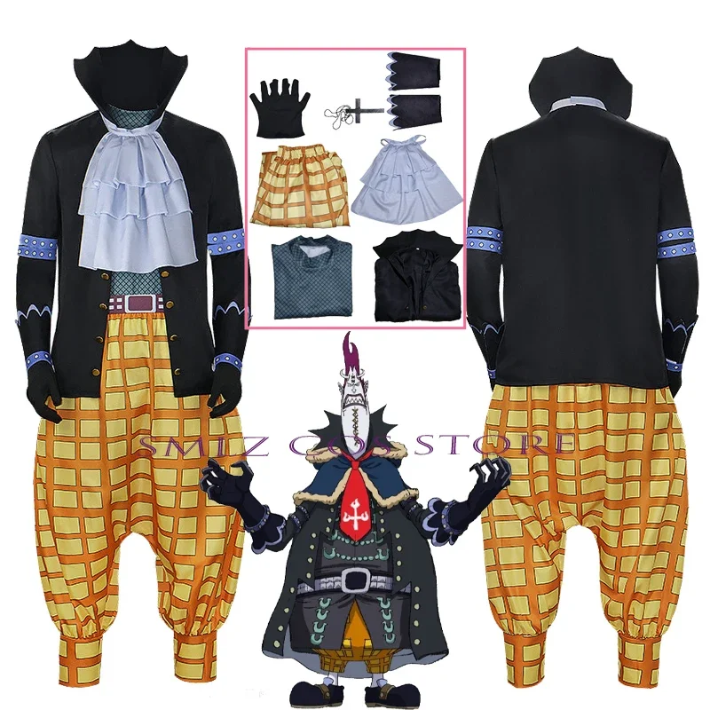 Anime Gekko Moria Cosplay Costume Men Coat Pants Oka Shichibukai Moria Uniform Suit Halloween Carnival Party Outfit for Man