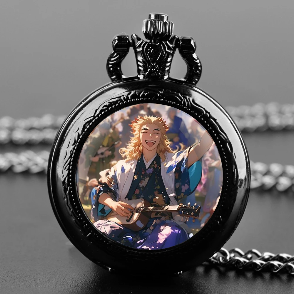 

Demon Slayer uzui Tengen Anime Quartz Pocket Watches for Women Men Watch Unique Pendant Clock Necklace Kids Jewelry Gifts