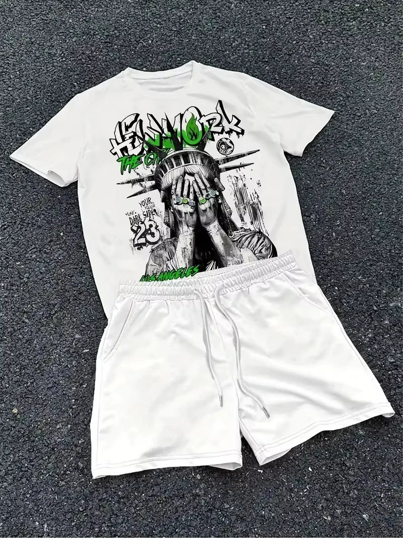 

2026 Summer New Men's - Street Casual Fashion Comfortable Soft Breathable Lightweight 3D Angel Pattern Print