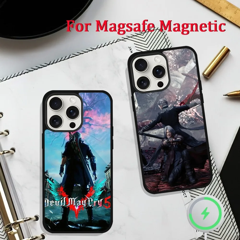 Game D-Devil May Cry 5 Phone Case For iPhone 11 13 12 14 15 Plus Max Pro Magsafe Magnetic Wireless Charging shell