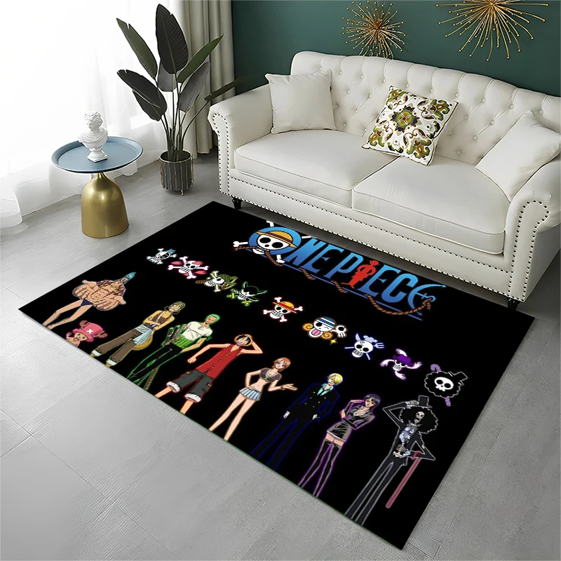 Anime Zoro One Piece Cartoon-Teppich für Spielzimmer, Schlafzimmer, Wohnzimmer, Sofa, Heimdekoration, Kinderteppich, rutschfeste Bodenmatte