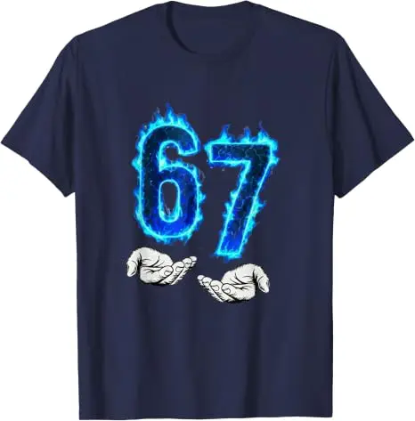 6 7 Meme Six Seven 67 Hands Meme Lustiges T-Shirt für Männer, Mädchen und Jungen Y2k Cooles Neuheitsgeschenk Persönlichkeit Kurzarm-Blusen Streetwear – Detail 12