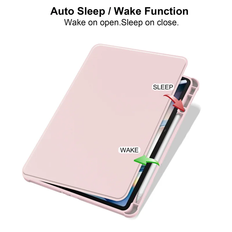 For Infinix Xpad 20 Case Rotating Stand PU Leather + TPU + Acrylic with Pencil Holder - Pink