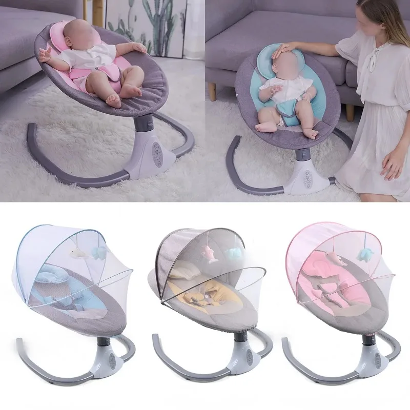 Baby Rocking Chair Electric Smart New Style Foldable Removable and Washable Mother Coax The Baby To Sleep Bluetooth Cradle Bed