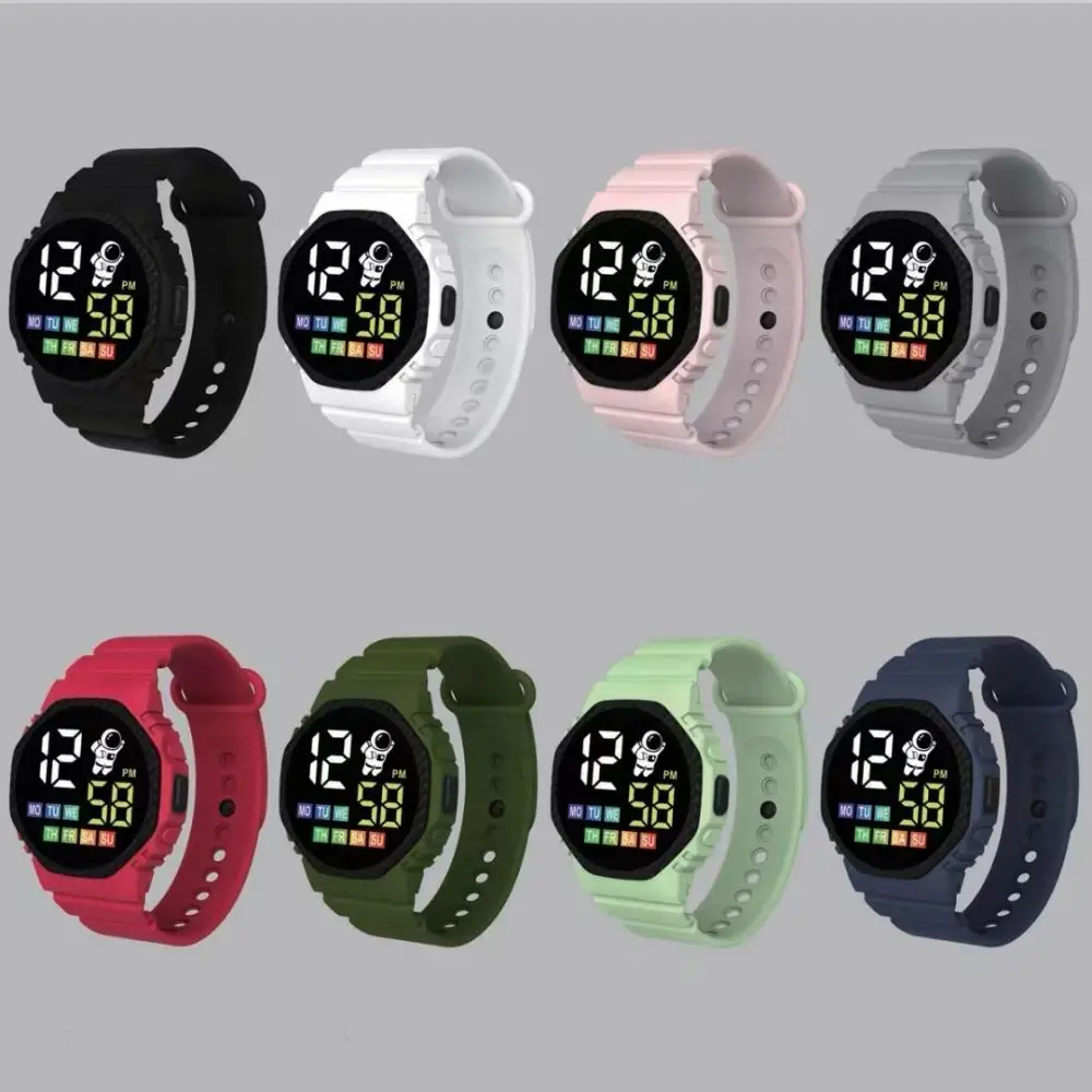 고품질 다기능 시계 스포츠 시계 방수 캐주얼 전자 시계 어린이를위한 간단한 우주 비행사 디지털 시계