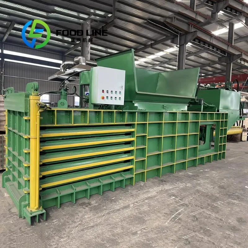 Horizontal Hydraulic Baler Powerful Thrust Hydraulic Compactor For Thick Cardboard Hard Plastic Waste Compression Packing
