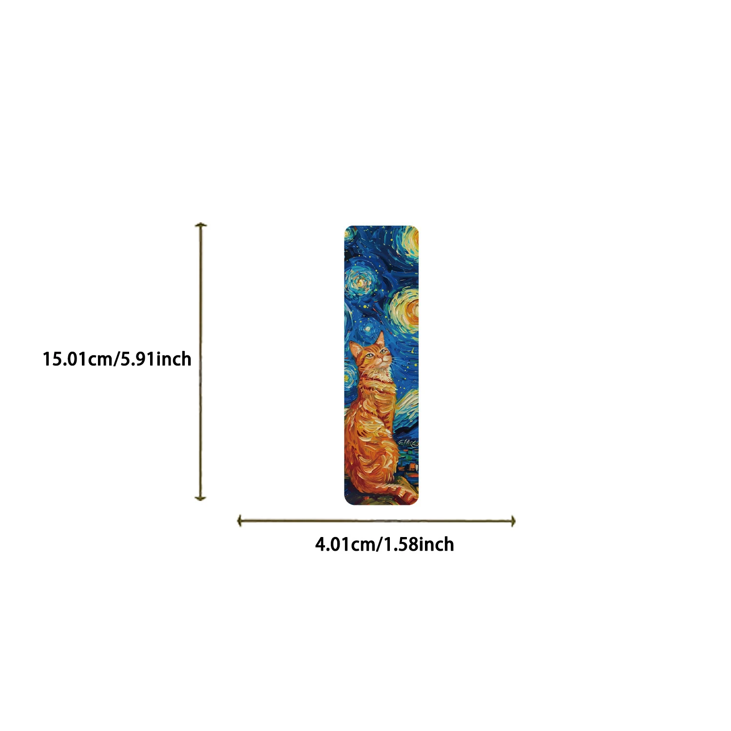 30PCS Oil Painting Style Cat Paper Card Bookmark Cartoon Book Page Decoration For Student Office Supplies