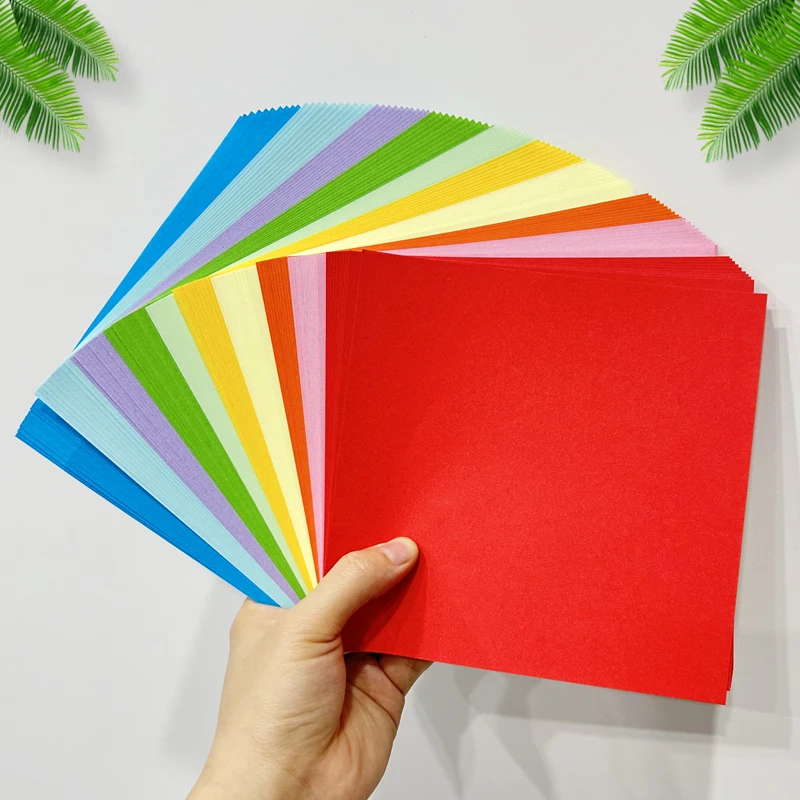 100 Stück Origami-Papier 15cm Quadratisch, Doppelseitig Farbiges Faltbares Papier, Mehrfarbiges DIY-Bastelset für Kinder Schüler Scrapbooking – Detail 5