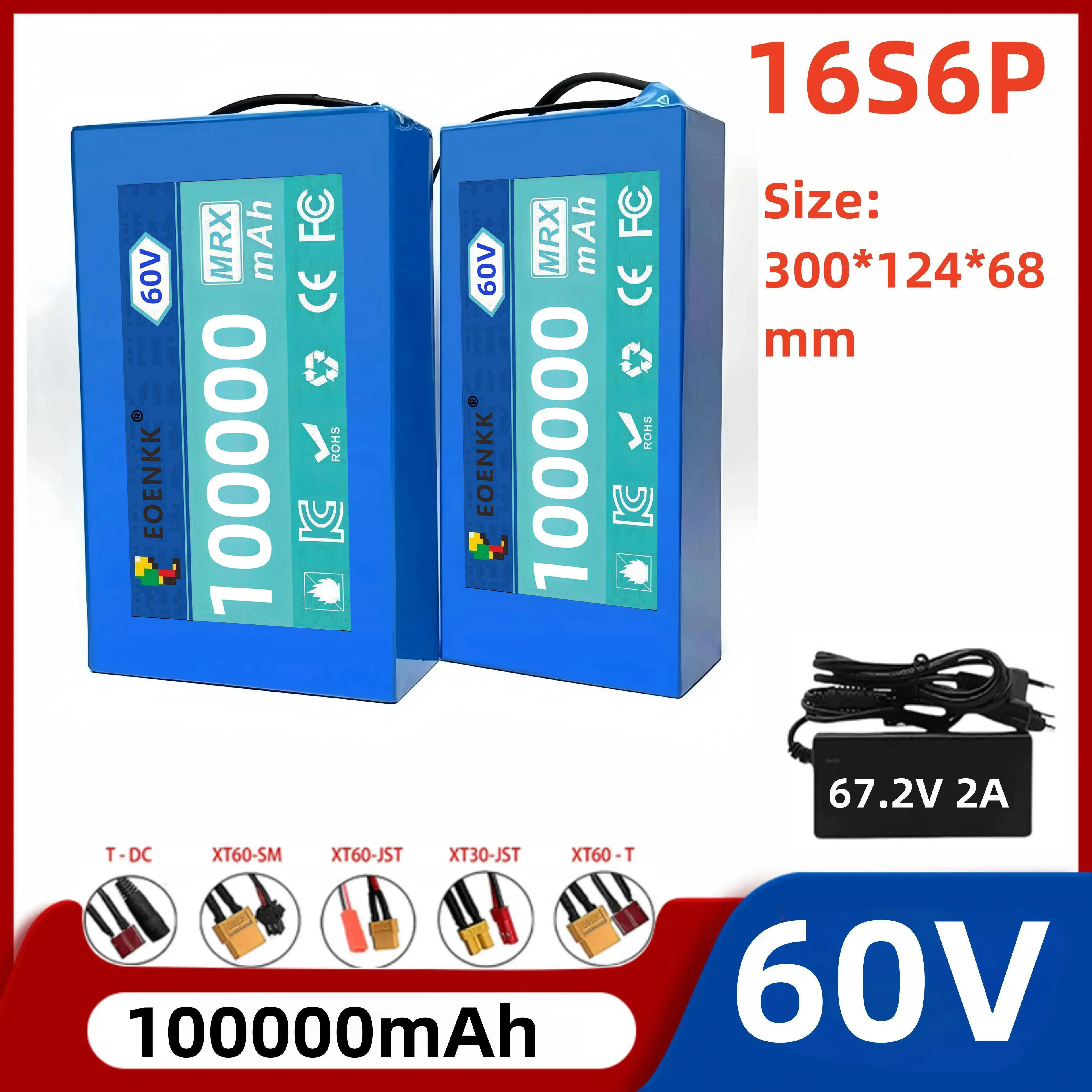 NEW 16S6P 60V 100Ah Rechargeable 2400W Lithium Battery Pack Original 60v for 60V 100Ah Electric Ebike Bicycle Scooter Batterie