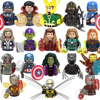 Marvel Iron Man Captain America classic character building blocks Brick toy mini model doll children's holiday birthday gift