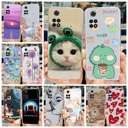 For Xiaomi Poco M4 Pro Case Poco X4 Pro Cute Cat Cartoon Printed Cover Soft TPU Phone Case For Xiaomi Poco M4 PocoX4 Pro 5G Bags