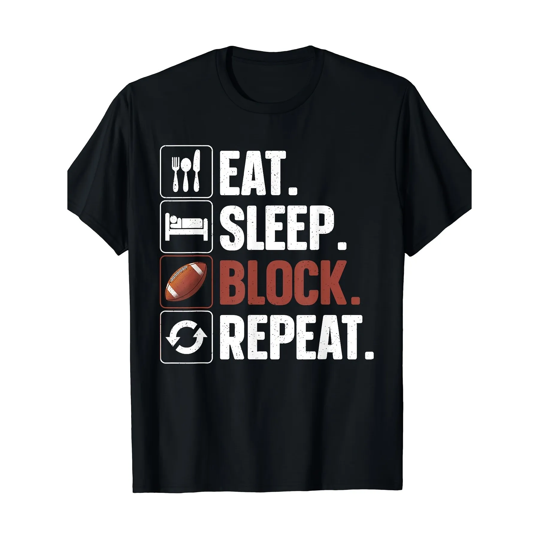 Lineman Art Football Player Offensive Lineman T-Shirt for Men Casual Cotton Graphic Tee