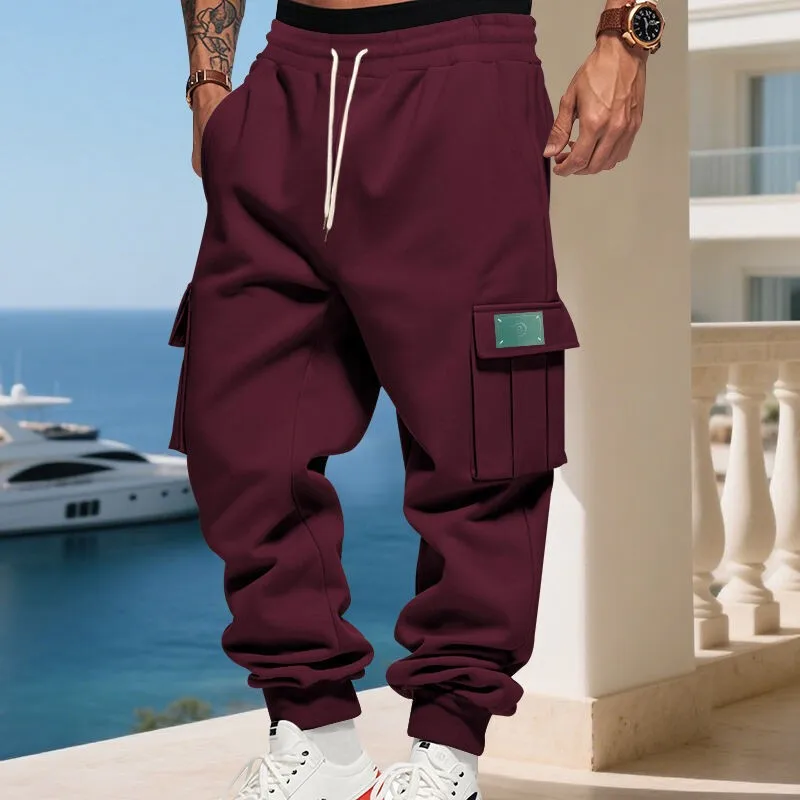 Women's Fleece Lined Straight Leg Mid High Waist Solid Color Wrinkle Free Casual Long Cargo Pants for Winter Outdoor Wear